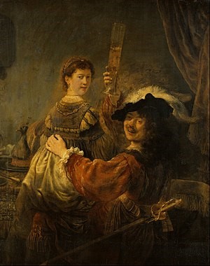 R Self portrait with Saskia 1635