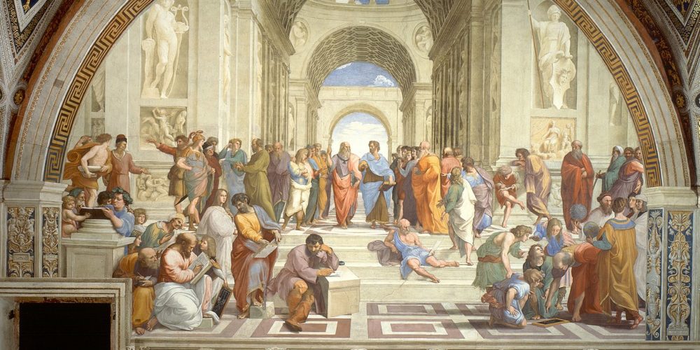 The School of Athens by Raffaello Sanzio da Urbino 1000x500