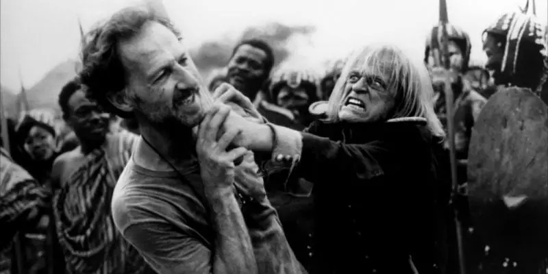 Werner Herzog and Klaus Kinski on set